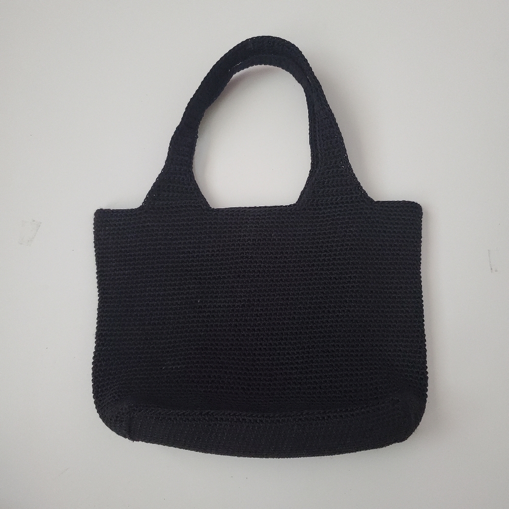 The Sak Black Crochet Mini Tote Bag